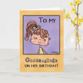 Verjaardag Meisje voor Goddochter-Yellow Gingham Kaart (Gele Bloem)