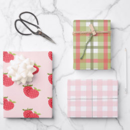 Verjaardag Meisje Zomer Aardbei Inpakpapier Vel