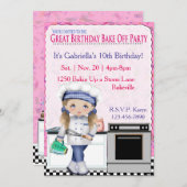 Verjaardag Meisjes Bake Off Party Kaart (Voorkant / Achterkant)