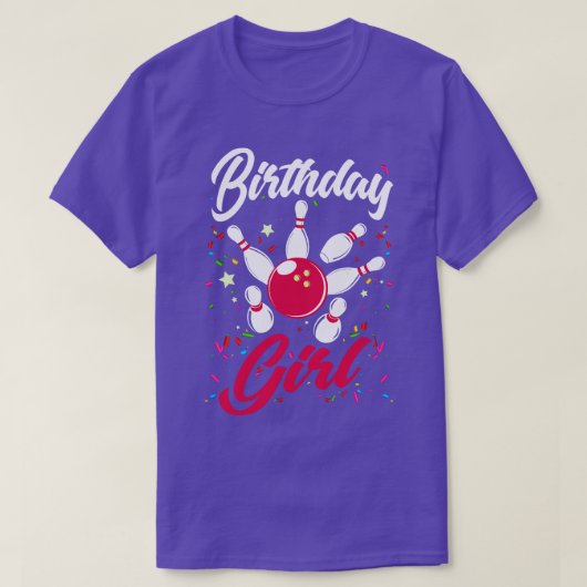 Verjaardag Meisjes Bowling T-shirt (Design voorkant)