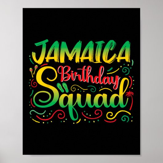 Verjaardag Meisjes Jamaica Squad Trip 2025 Party O Poster (Voorkant)