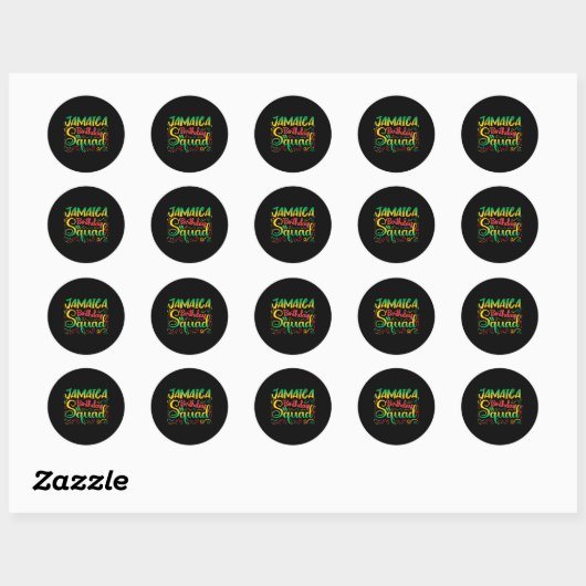 Verjaardag Meisjes Jamaica Squad Trip 2025 Party O Ronde Sticker (Vel)