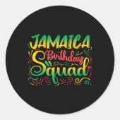 Verjaardag Meisjes Jamaica Squad Trip 2025 Party O Ronde Sticker (Voorkant)