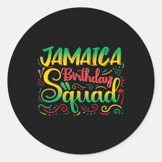 Verjaardag Meisjes Jamaica Squad Trip 2025 Party O Ronde Sticker (Voorkant)