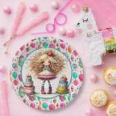 Verjaardag meisjes papieren bordje (Feest)