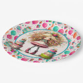 Verjaardag meisjes papieren bordje (Gekanteld)