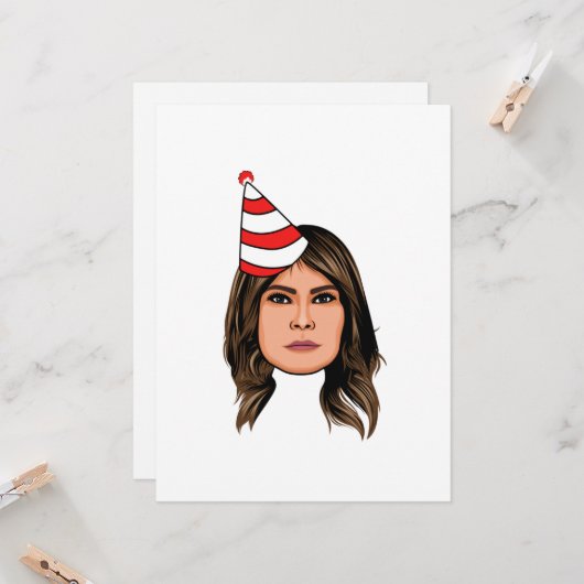 VERJAARDAG MELANIA TRUMP KAART (Voorkant / Achterkant in situ)