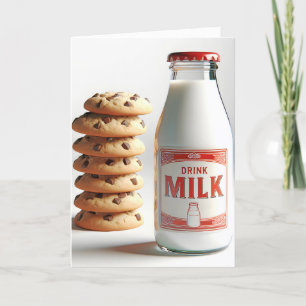 Verjaardag Melk en Chocolade Chip Cookies Kaart