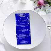 Verjaardag Menu koninklijk blauw zilver sparkles