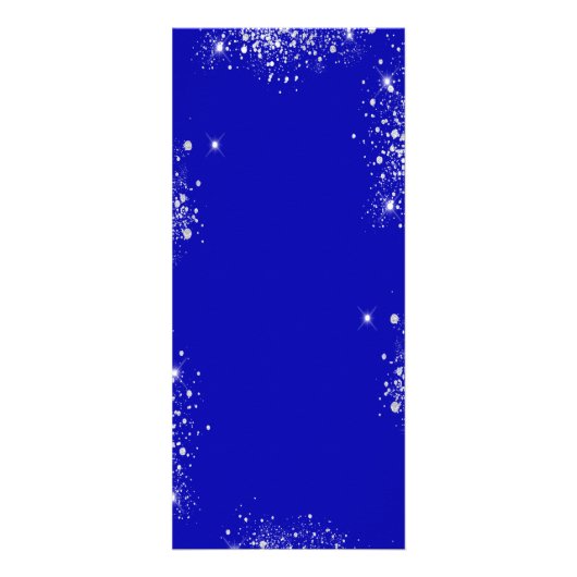 Verjaardag Menu koninklijk blauw zilver sparkles (Achterkant)