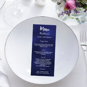 Verjaardag Menu marineblauw wit