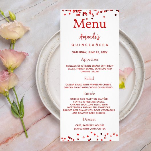 Verjaardag Menu rood wit foto leuke weetjes