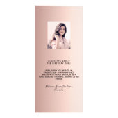 Verjaardag Menu roos gouden foto leuke weetjes (Achterkant)