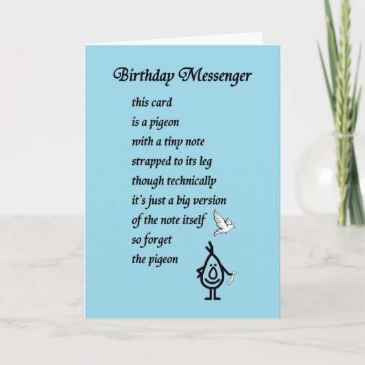 Verjaardag Messenger - een verjaardagskaart Kaart (Voorkant)