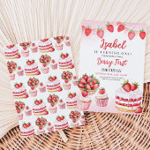 Verjaardag met aardbeientaart kaart