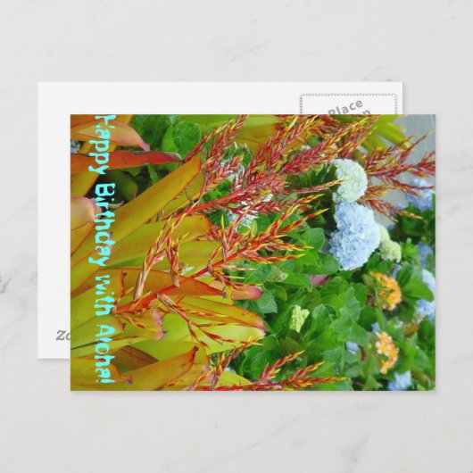 Verjaardag met Aloha briefkaart (Voorkant / Achterkant)