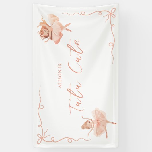 Verjaardag met Ballerina Strik Spandoek (Verticaal)