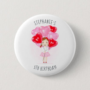 Verjaardag met ballon voor lieveling ronde button 5,7 cm