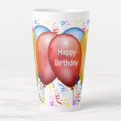 Verjaardag met Ballonnen Latte Mok (Voorkant)