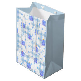 Verjaardag met Blauwe Thema Medium Cadeauzakje