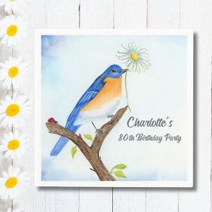 Verjaardag met Blauwe Vogel Gelukkig April voor el Servet