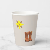 Verjaardag met cowboythema papieren bekers (Achterkant)