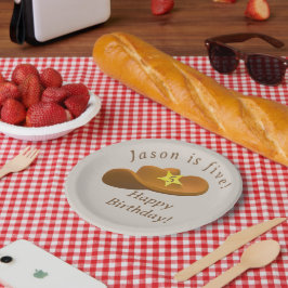 Verjaardag met cowboythema papieren bordje