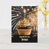 Verjaardag met Cupcake en Candle Kaart (Gele Bloem)