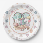 Verjaardag met Cute Dino Personalized Papieren Bordje (Voorkant)
