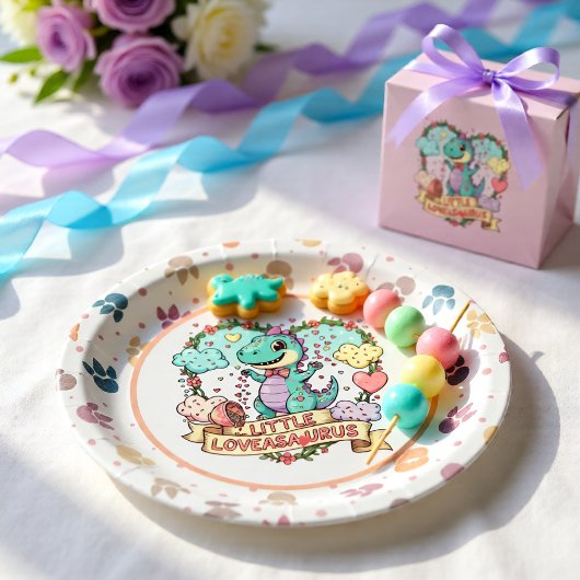 Verjaardag met Cute Dino Personalized Papieren Bordje