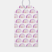 Verjaardag met cute paarse waterverf regenboog cadeaulabel (Achterkant)