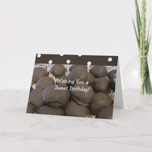 Verjaardag met decadente chocolade kaart (Voorkant)