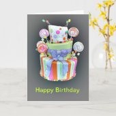 Verjaardag met een fantastische taart kaart (Gele Bloem)