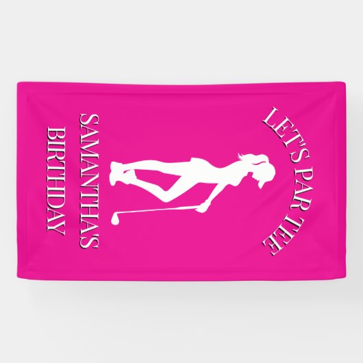 Verjaardag met een golf-thema Bash Spandoek (Horizontaal)