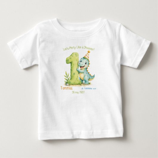 Verjaardag met een leuke dinothema (Voorkant)