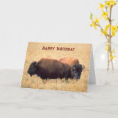 Verjaardag met een paar bizons op de prairie kaart (Gele Bloem)