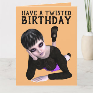 VERJAARDAG MET EEN TWIST, EMO MEISJE groot! KAARTE Kaart