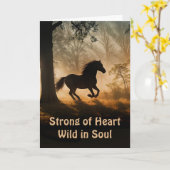 Verjaardag met galopperende wilde paard tijdloze g kaart (Gele Bloem)