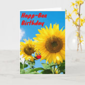 Verjaardag met Geluksbij Kaart (Gele Bloem)
