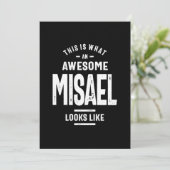 Verjaardag met gepersonaliseerde naam Misael Kaart (Staand voorkant)