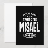 Verjaardag met gepersonaliseerde naam Misael Kaart (Voorkant / Achterkant)