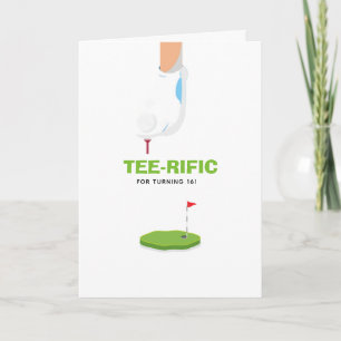 Verjaardag met golf thema kaart
