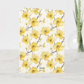 Verjaardag met Gouden Gele Bloemen Kaart (Achterkant)