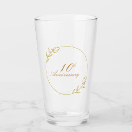 Verjaardag met gouden lijst gepersonaliseerd glas