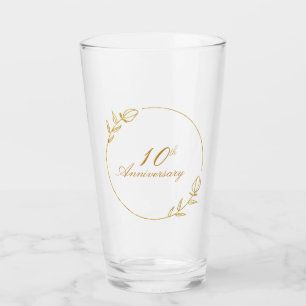 Verjaardag met gouden lijst gepersonaliseerd glas
