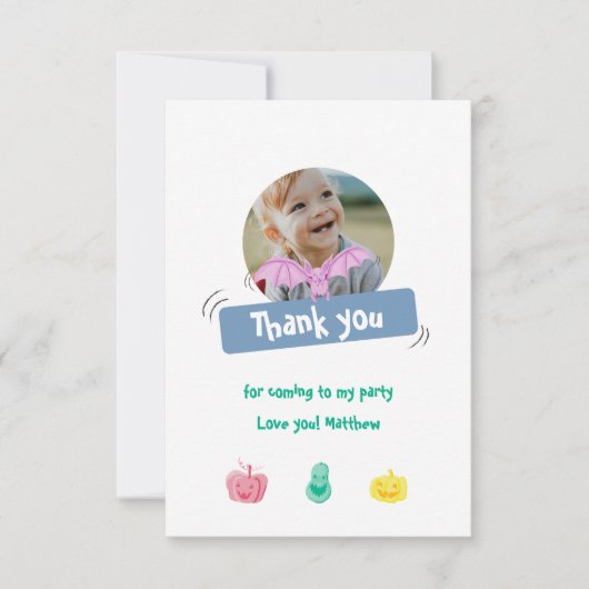 Verjaardag met Halloween thema. Custom Bedankkaart (Voorkant)