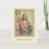 Verjaardag met het Heilig Hart van Jezus Religieus Kaart (Voorkant)