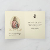 Verjaardag met het Heilig Hart van Jezus Religieus Kaart (Binnen)