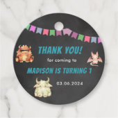 Verjaardag met het thema Little Monster Bedankjes Labels (Voorkant)