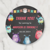 Verjaardag met het thema Little Monster Bedankjes Labels (Voorkant)